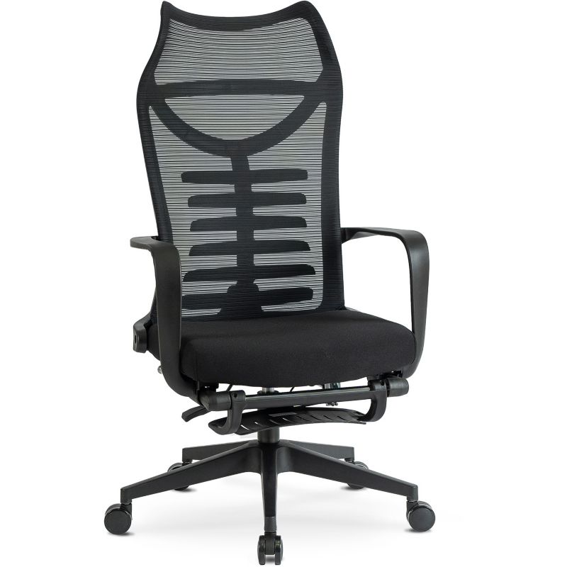 Fotel Obrotowy Acton Mebel Elite z Podnóżkiem Czarny 1 szt