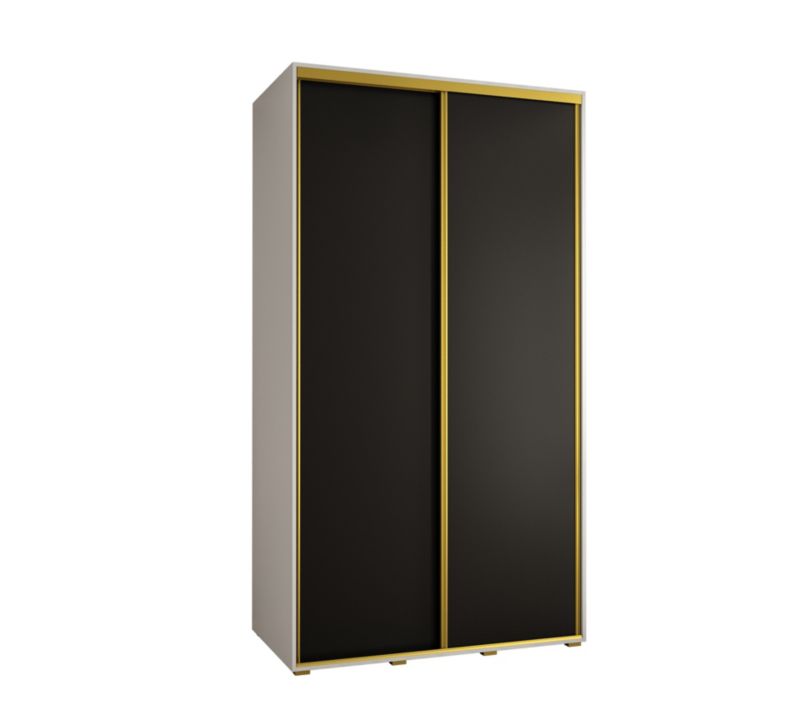 Szafa przesuwna Abiks DAVOS 1 wysoka szer.140cm biały/czarny/złoty 1szt.