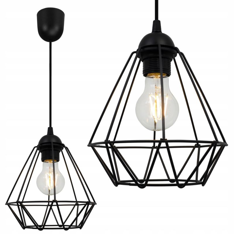 Lampa sufitowa wisząca Light Home LH Nuvola 1x E27 60W diament czarny 1szt.