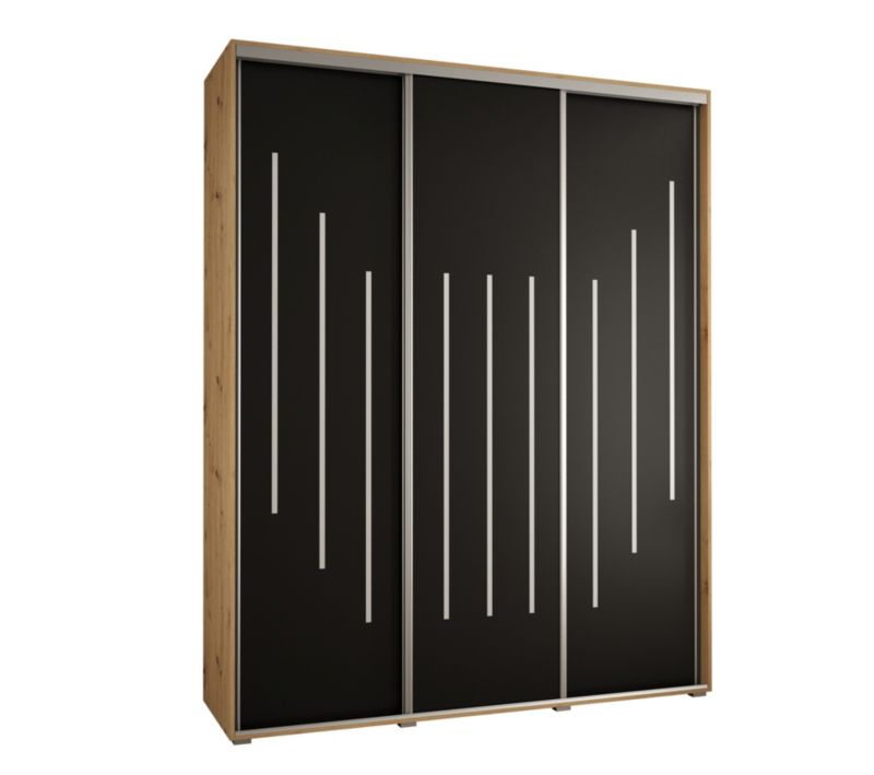 Szafa przesuwna Abiks DAVOS 8 wysoka szer.190cm gł.60cm artisan/czarny/srebrny 1szt.