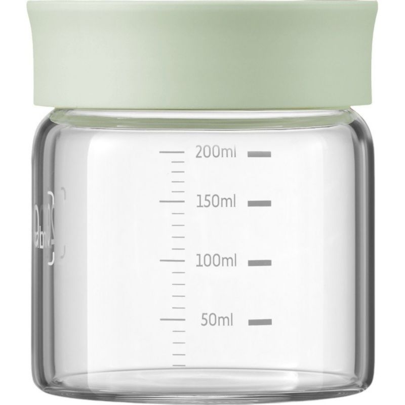 Słoiczki szklane zestaw 3 sztuk Buydeem CS1017 200 ml szczelne plastikowe nakrętki silikonowa uszczelka zielone 1 kpl