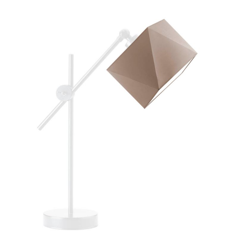 Lampka Nocna Volta Light Factory Modern Abażur Biały/Cappuccino Diament 1xE27 1szt.
