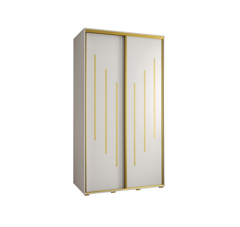 Szafa przesuwna Abiks DAVOS 8 wysoka szer.130cm gł.45cm biały/biały/złoty 1szt.