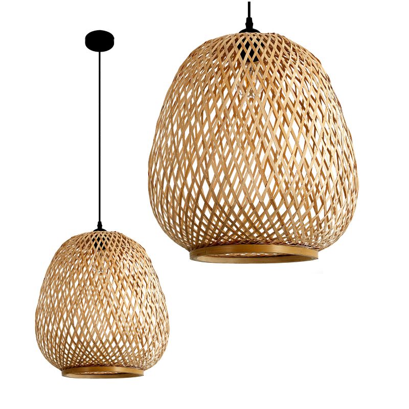 Lampa wisząca Boho Barso Kobi Bambus Naturalny 1xE27 1szt.