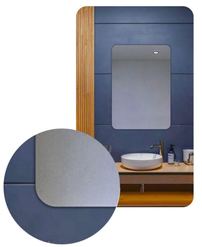 Lustro 60x80 cm Zaokrąglone Rogi Bez Oświetlenia Łazienkowe Bez Ramy 1 szt.