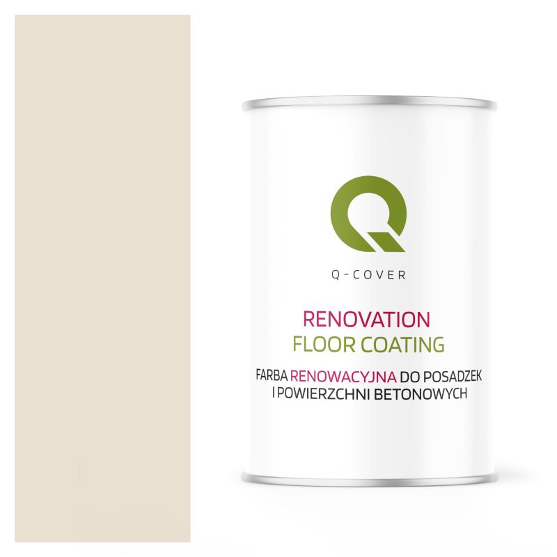 Farba Renowacyjna do Posadzek i Powierzchni Betonowych Q-Cover Kremowy RAL9001 Satyna 1L