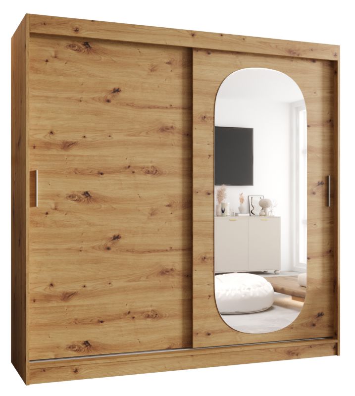 Szafa przesuwna z lustrem Garderoba Abiks ROYAL 200 dąb artisan 1szt.
