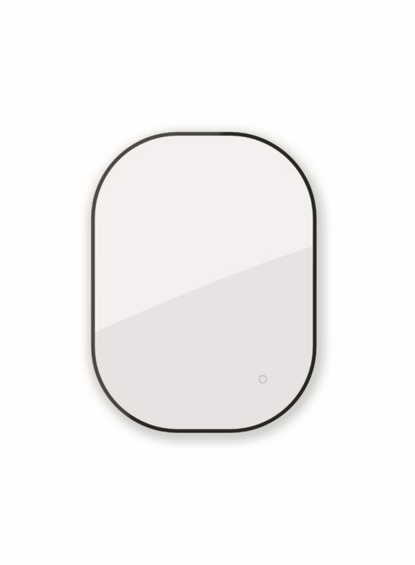 Lustro łazienkowe Oltens Nordlis LED podświetlenie 60x80 prostokątne mata grzewcza czarna rama 1 szt.