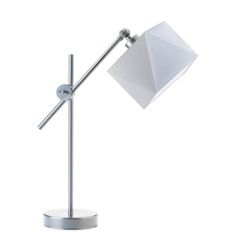 Lampka Nocna Volta Light Factory Modern Abażur Srebrny/Jasny szary Diament 1xE27 1szt.