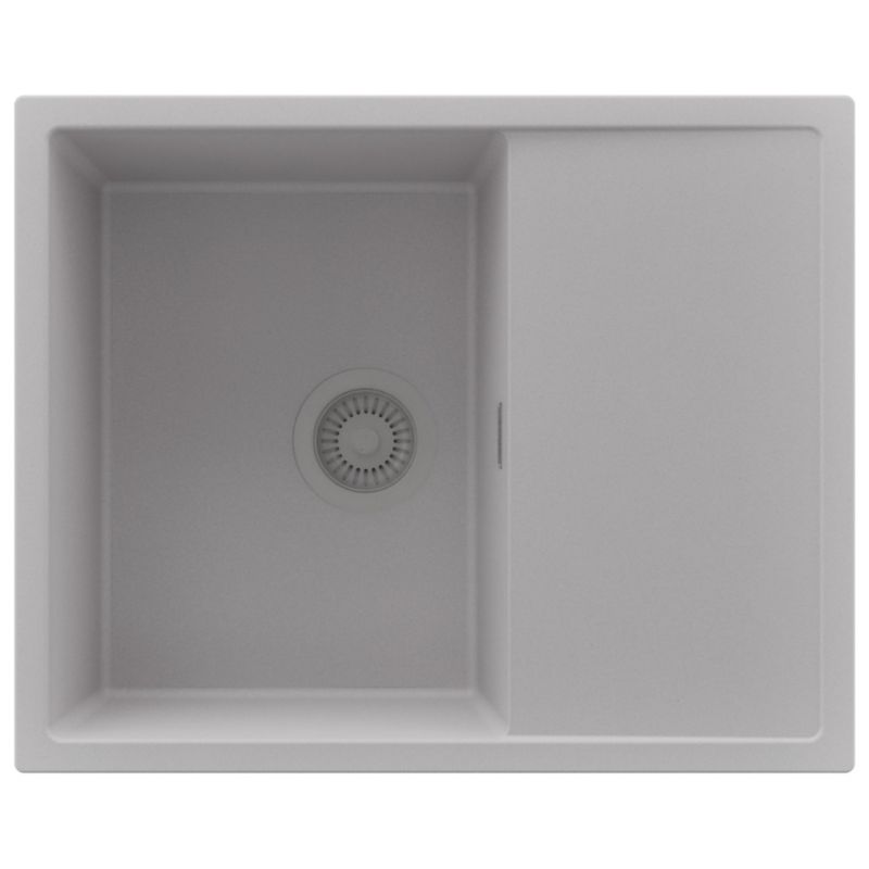 Zlewozmywak Ibiza PRIMAGRAN Nablatowy 62x50cm do szafki od 45cm, Szary + Syfon, S008, 1 szt.