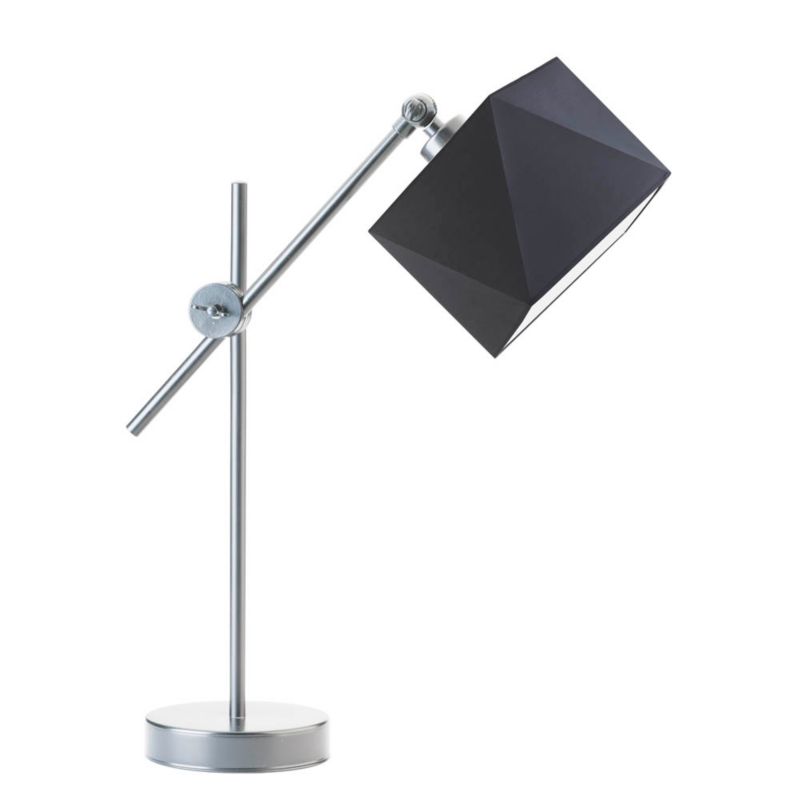 Lampka Nocna Volta Light Factory Modern Abażur Srebrny/Grafitowy Diament 1xE27 1szt.