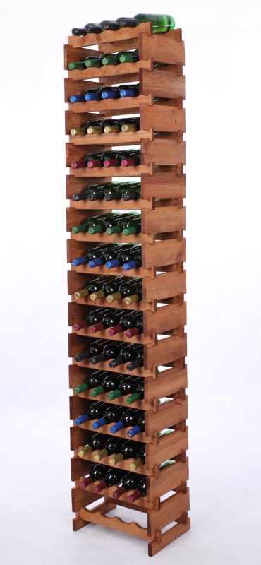 Stojak na wino MODO24 regał modułowy na butelki 16 leżni x 4 butelki montaż bez narzędzi impregnacja brązowa 1 szt.