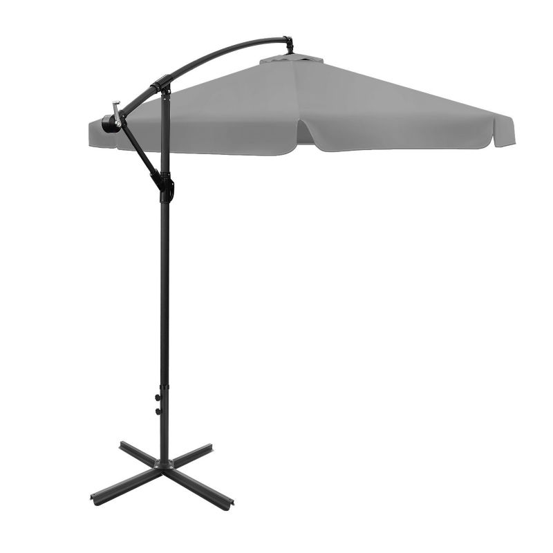 Parasol ogrodowy Bauerkraft składany 350 cm 8-ramienny, z pokrowcem, grafitowy 1 szt.