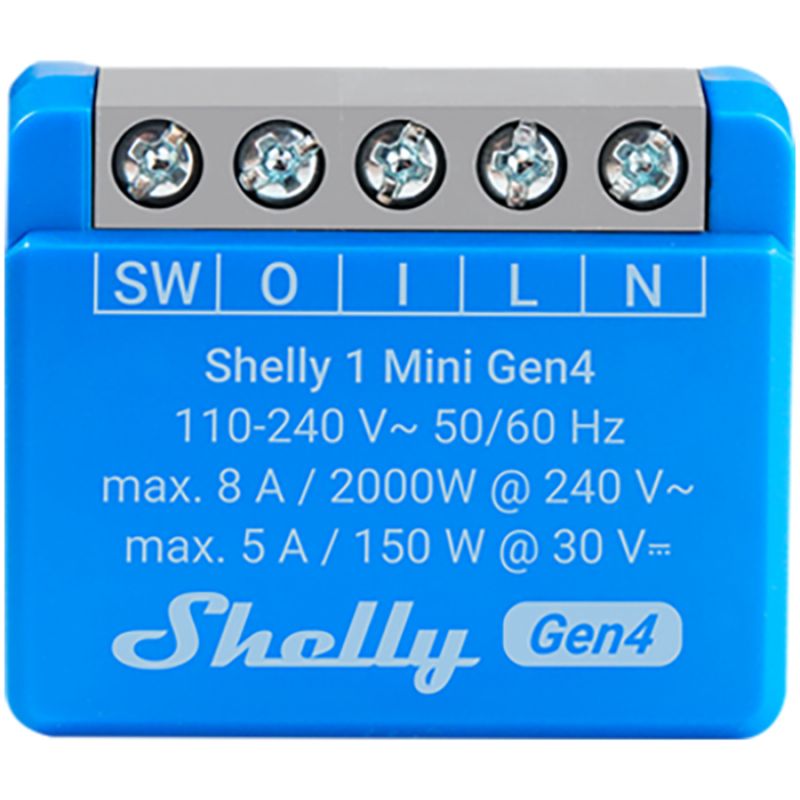 Inteligentny moduł sterowania Shelly 1 Mini Gen4 Wi-Fi Zigbee Bluetooth Matter suchy styk, 1 szt.