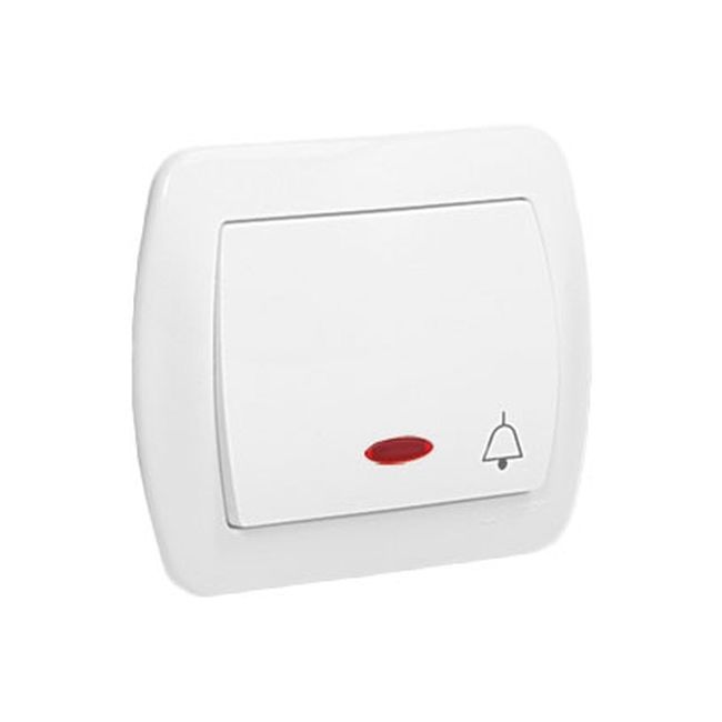 Przycisk dzwonek Kontakt-Simon Akord z podświetleniem biały