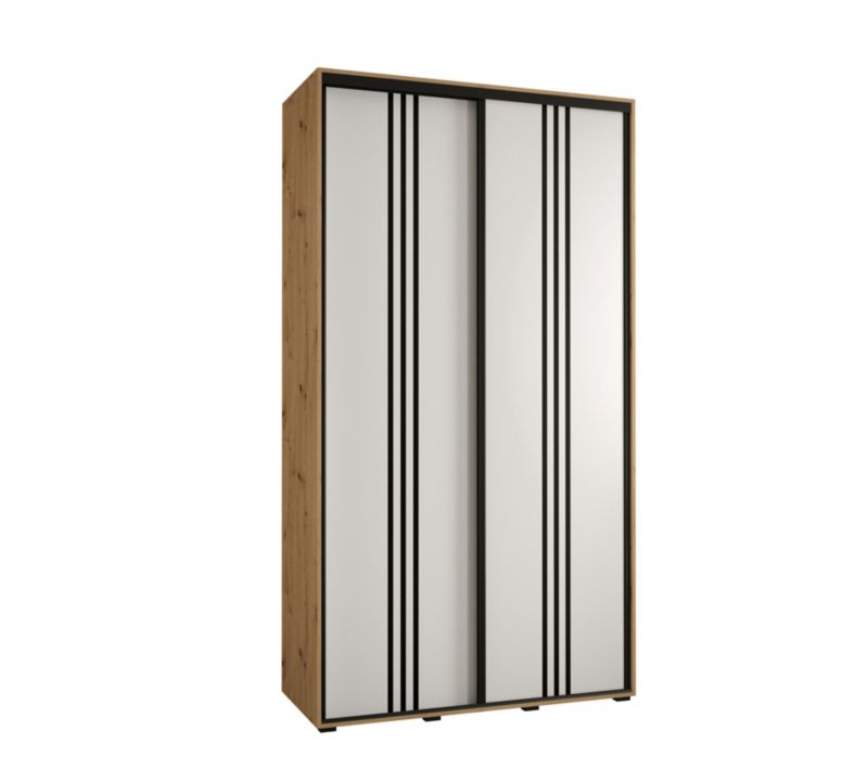 Szafa przesuwna Abiks DAVOS 6 wysoka szer.130cm gł.60cm artisan/biały/czarny 1szt.