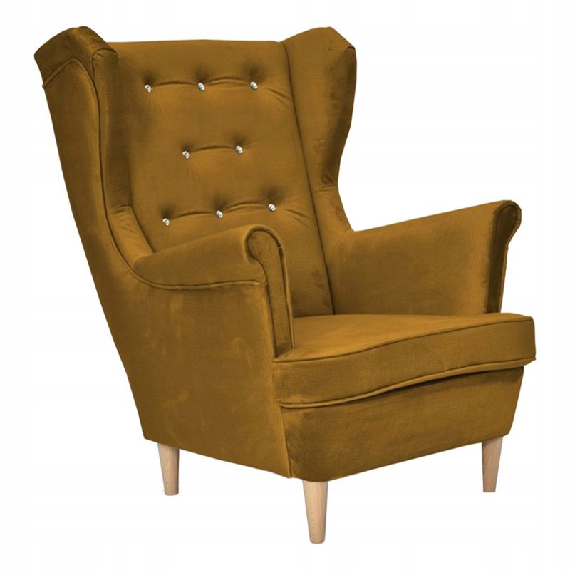 Fotel uszak do salonu Family Meble Diana żółty 1szt