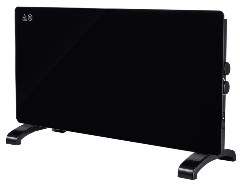 Grzejnik konwektor elektryczny szklany przenośny MOTESSI 2000W czarny - 1szt