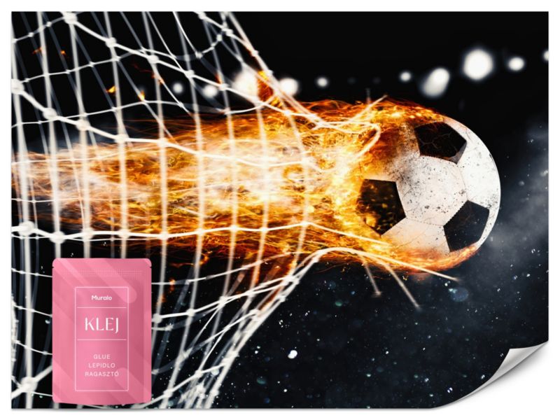 Fototapeta Muralo Piłka Nożna w Płomieniach 300x210 cm 1szt.