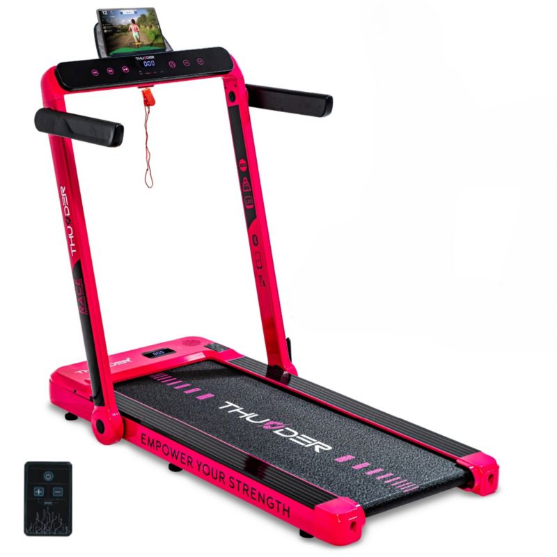 Bieżnia elektryczna THUNDER RACE-PINK składana 14 km/h 2 KM aplikacja LED 130 kg 1szt.