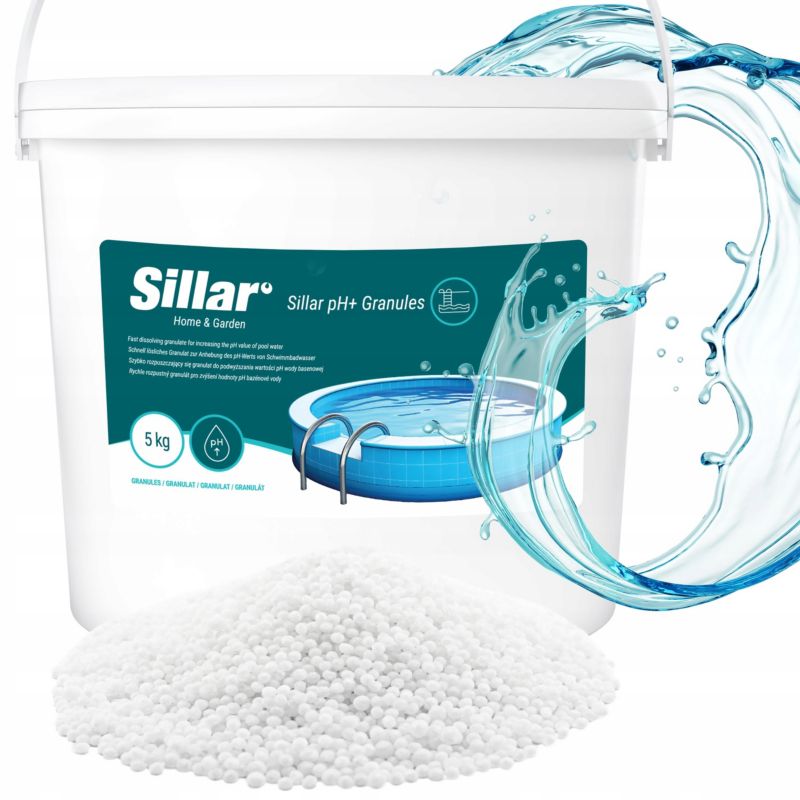 Chemia basenowa, Sillar, do podwyższania pH wody, Balancer PH+, w granulkach, do basenów, jacuzzi, 5kg, 1szt