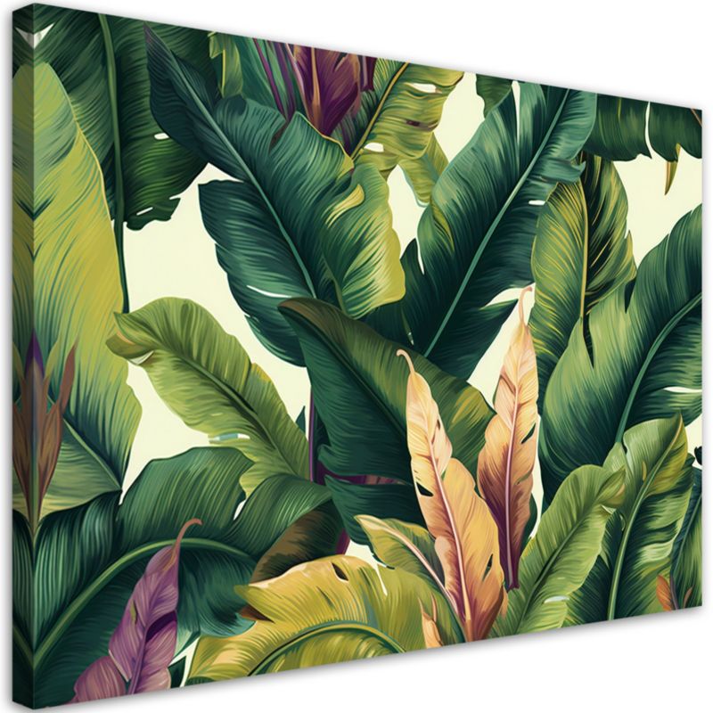 Obraz do salonu pokoju Feeby Kolorowe Liście tropikalne 100x70cm 1szt