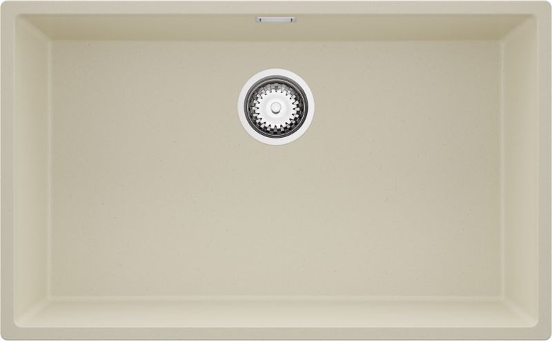 Zlewozmywak podblatowy Londyn PRIMAGRAN 76x47cm do szafki od 80cm, Beżowy + Syfon, S482, 1 szt.