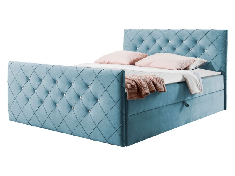 Łóżko kontynentalne MIRJAN 24 Malaga 140x200 błękitny 1 szt.