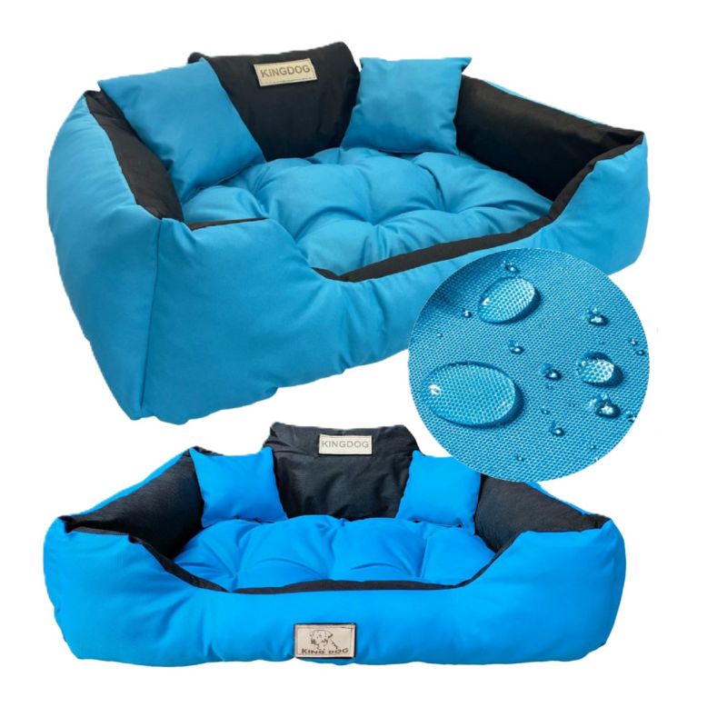 Legowisko dla psa kojec KINGDOG 75x65 cm personalizowane niebieskie 1szt