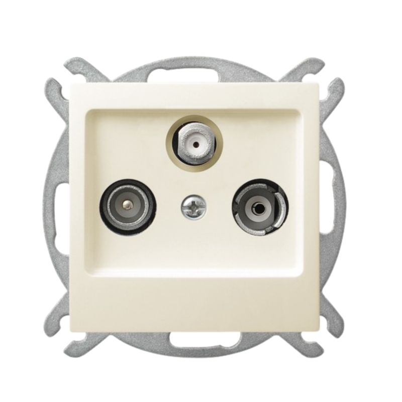 Gniazdo Antenowe RTV/SAT Końcowe Ospel Ecru Podtynkowe 1 szt.