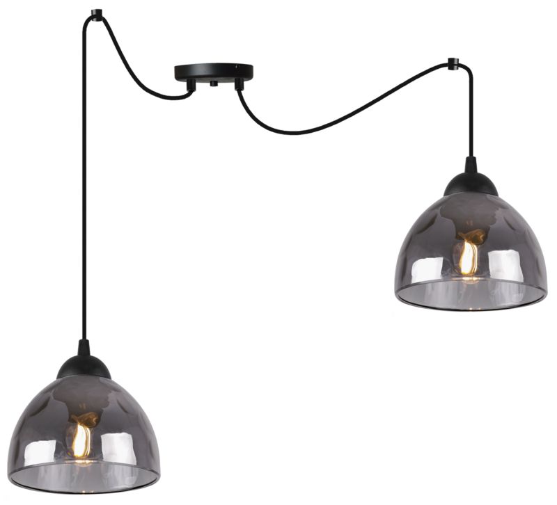 Lampa sufitowa wisząca Light Home LH Pająk Venice 2x E27 60W klosz grafitowy 1szt.