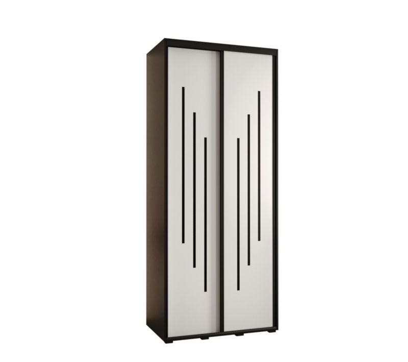 Szafa przesuwna Abiks DAVOS 8 wysoka szer.110cm gł.60cm czarny/biały/czarny 1szt.