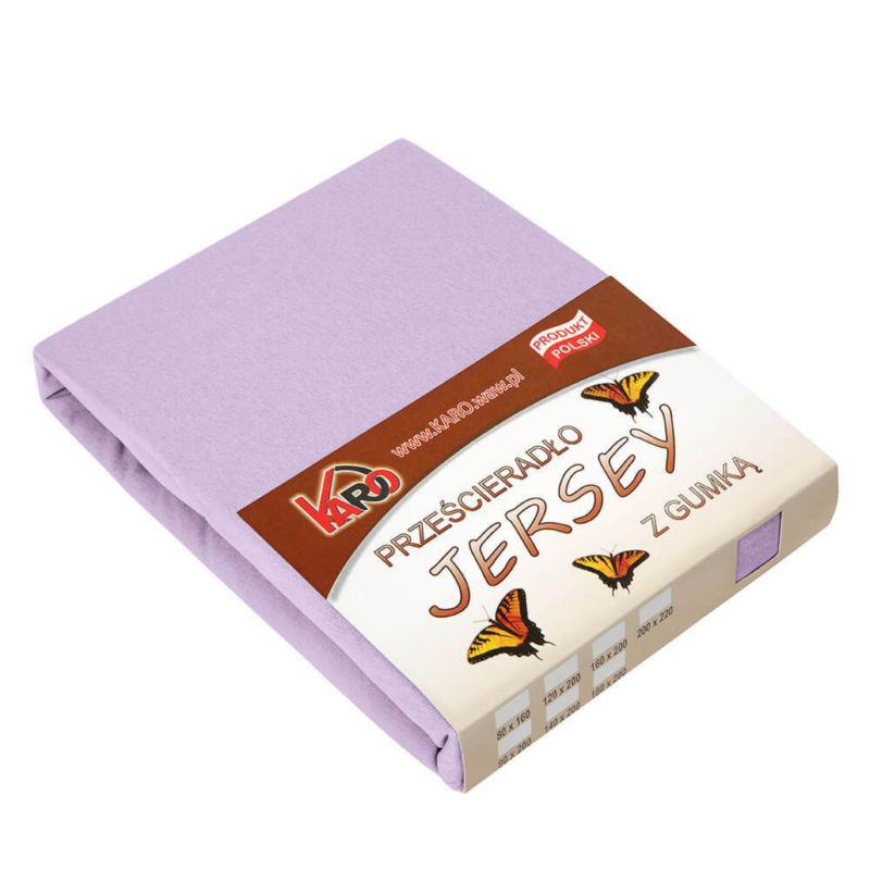 Prześcieradło jersey z gumką KARO 140x200 wrzosowe 1 szt.