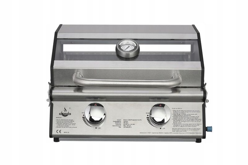 Grill gazowy turystyczny Jesolo EL FUEGO z szybą 1szt.