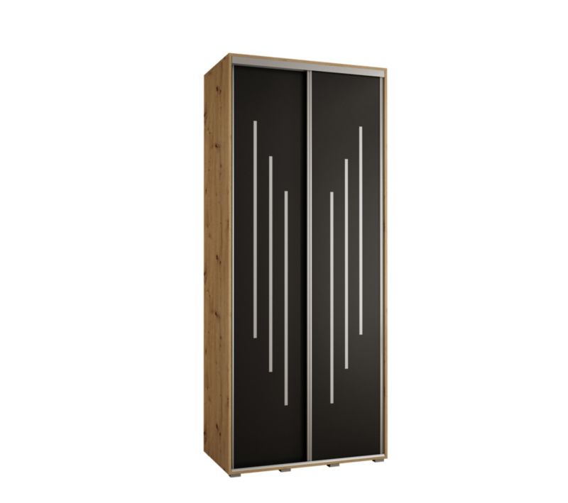 Szafa przesuwna Abiks DAVOS 8 wysoka szer.100cm gł.60cm artisan/czarny/srebrny 1szt.