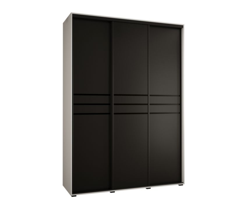 Szafa przesuwna Abiks DAVOS 10 wysoka szer.180cm biały/czarny/czarny 1szt.