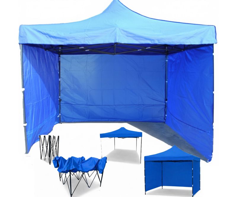 Extra Namiot ogrodowy 3x3 Mocne Namioty 34 kg Pawilon Handlowy ekspresowy targowy składany automatyczny imprezowy Niebieski 1 szt.