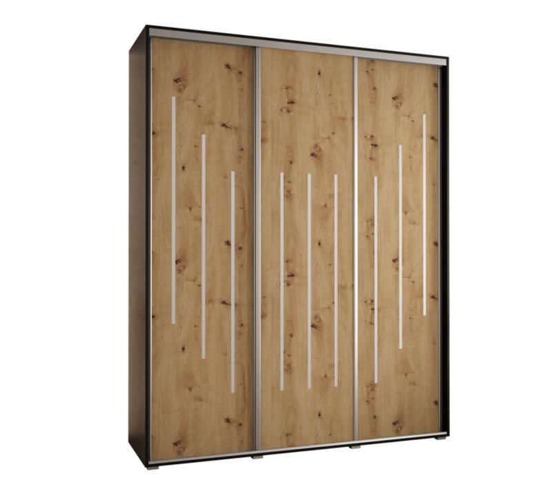 Szafa przesuwna Abiks DAVOS 8 wysoka szer.200cm gł.60cm czarny/artisan/srebrny 1szt.