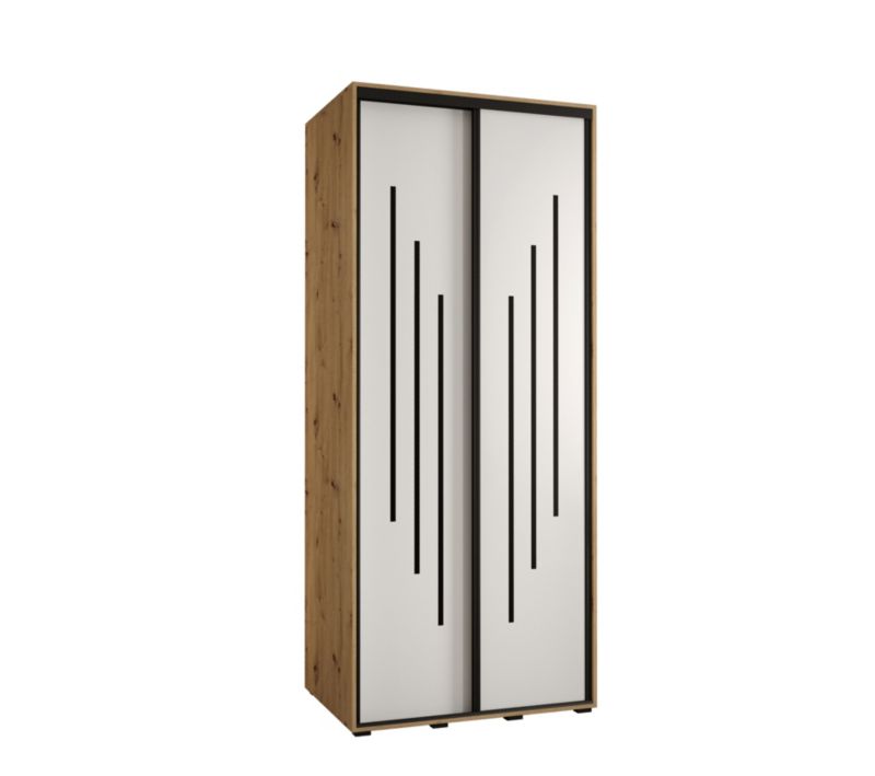 Szafa przesuwna Abiks DAVOS 8 wysoka szer.120cm gł.45cm artisan/biały/czarny 1szt.