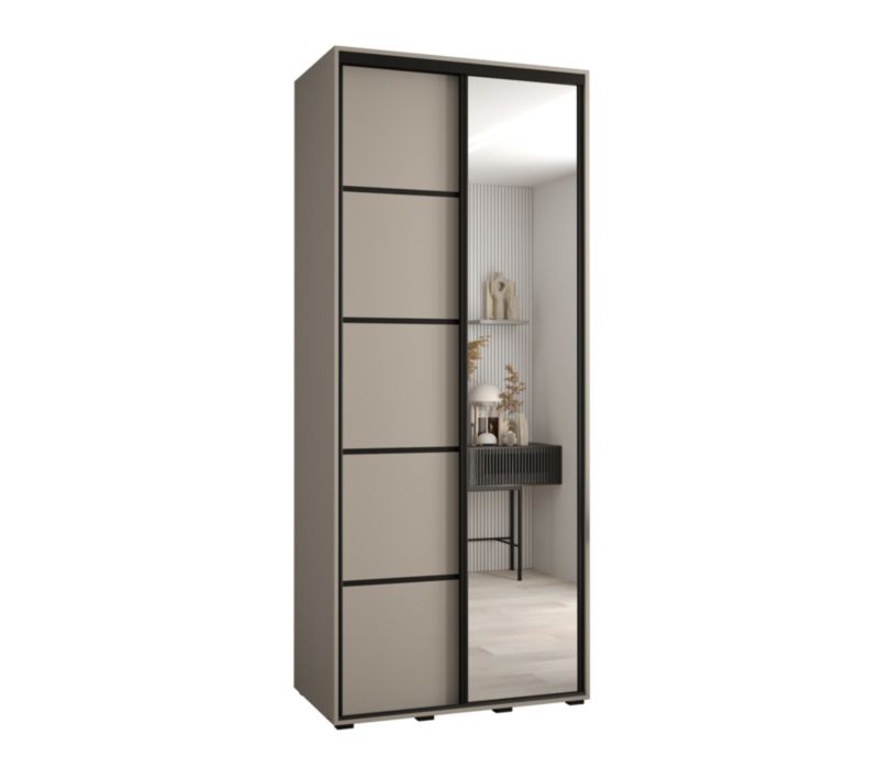 Szafa przesuwna Abiks 60 wysoka Dakota 5 120 kaszmir+kaszmir+czarn 1 szt