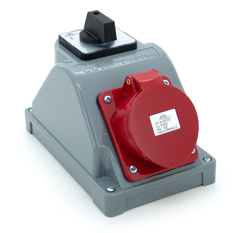 Rozdzielnica, zestaw gniazd siłowy ELS Elektrotechnika N001LP 1x32A/5 1x230V z rozłącznikiem L-0-P, typ combopol, na ścianę 1 szt.