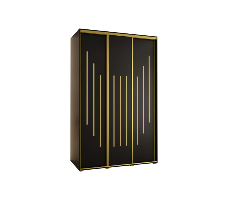 Szafa przesuwna Abiks DAVOS 8 wysoka szer.160cm gł.60cm czarny/czarny/złoty 1szt.