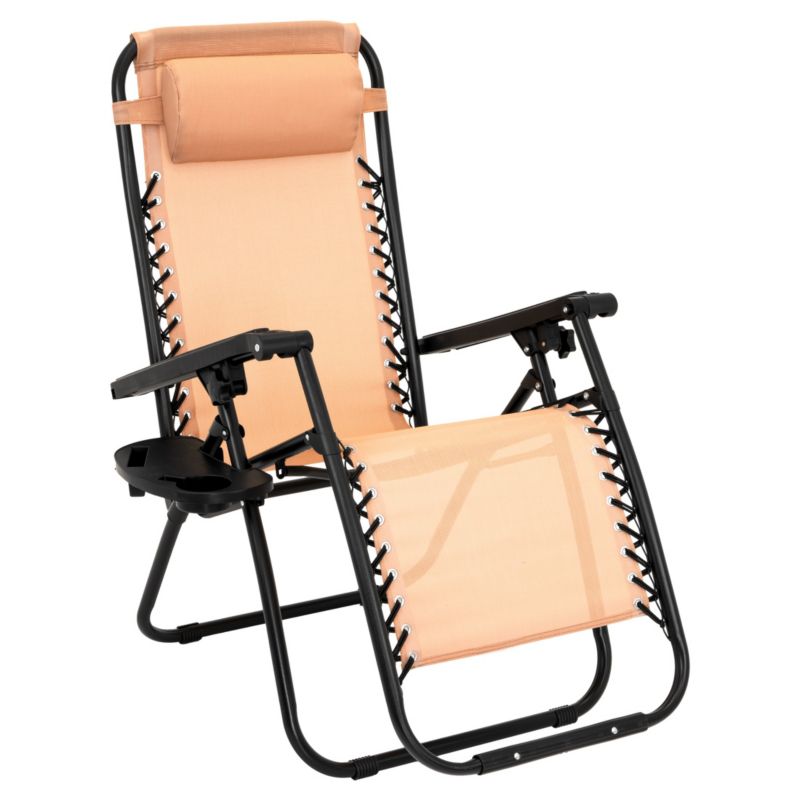 Leżak wielopozycyjny JUMI ogrodowy składany plażowy turystyczny z półką 1 szt.