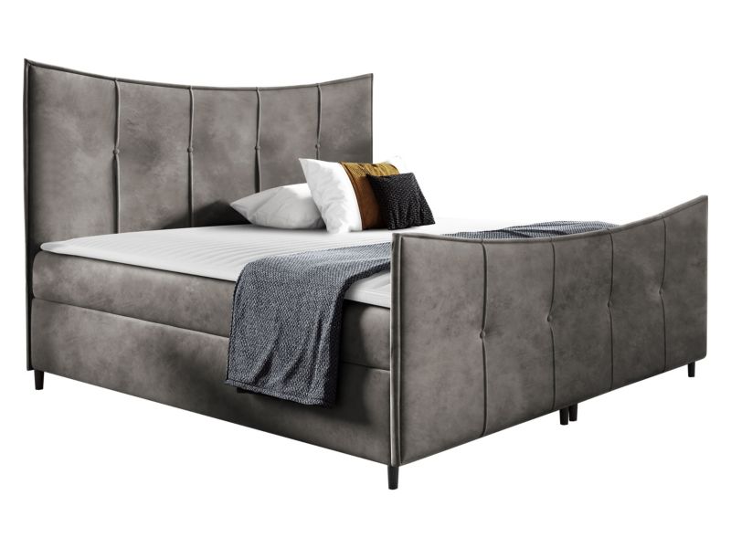 Łóżko kontynentalne MIRJAN 24 Bergamo Lux 140x200 szary 1 szt.