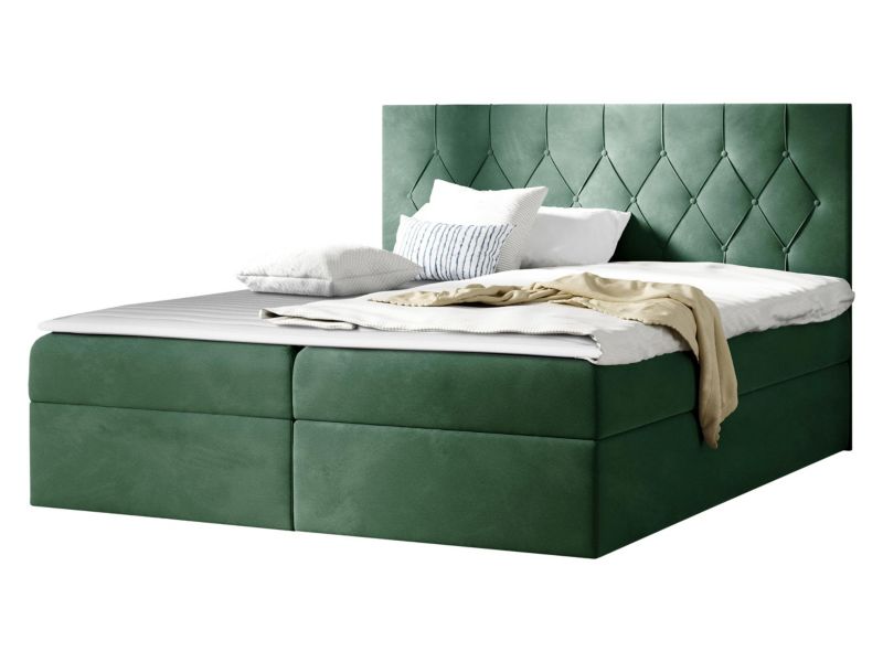 Łóżko kontynentalne MIRJAN 24 Sky 140x200 ciemna zieleń 1 szt.