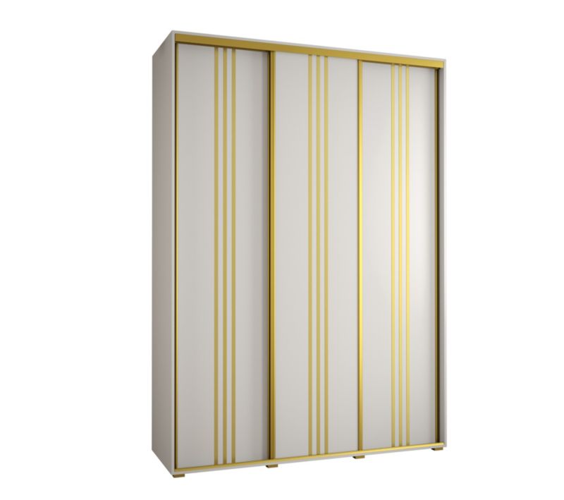 Szafa przesuwna Abiks DAVOS 6 wysoka szer.180cm gł.45cm biały/biały/złoty 1szt.