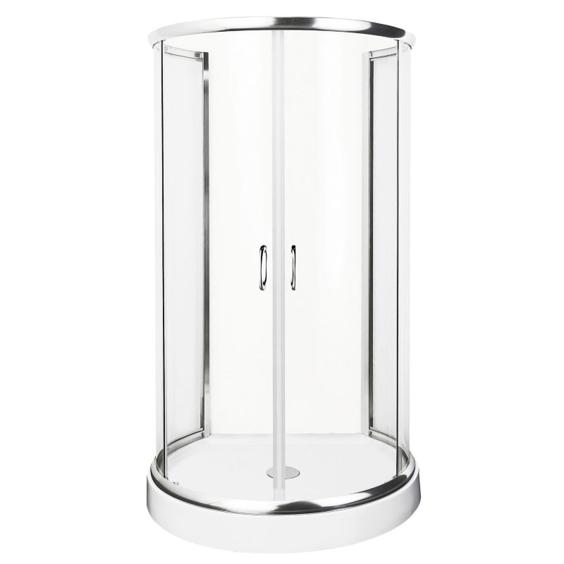 Kabina prysznicowa przyścienna Kerra Vibe 90 cm szkło transparentne profile chrom + niski brodzik 1 szt.