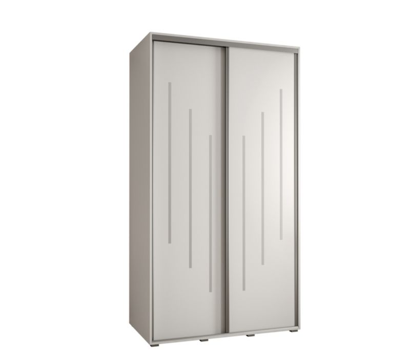 Szafa przesuwna Abiks DAVOS 8 wysoka szer.130cm gł.45cm biały/biały/srebrny 1szt.