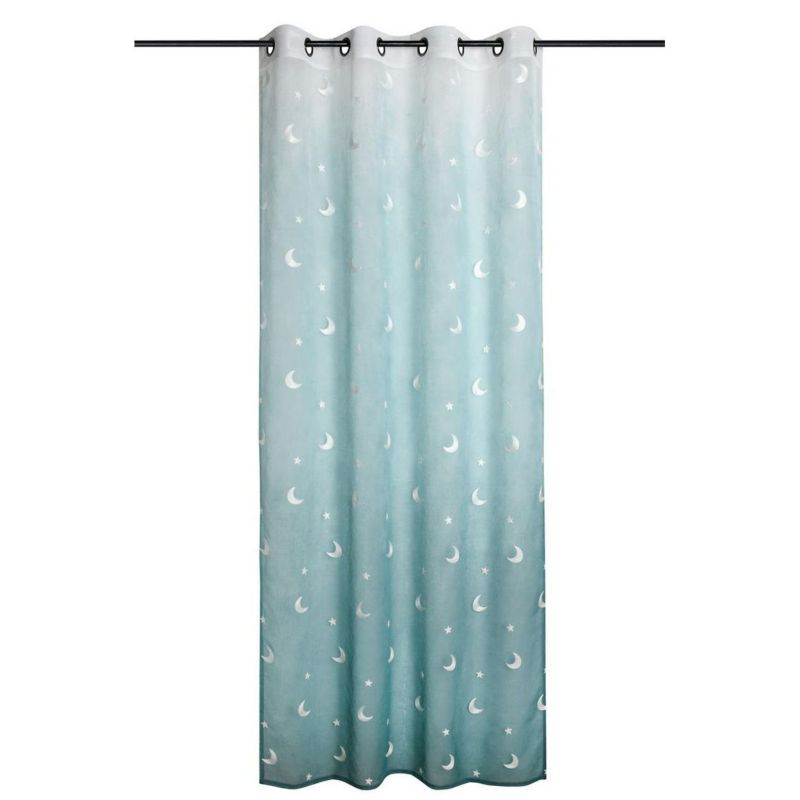 Firana Dziecięca Moonlight STOF dekoracyjna 140X260 cm Zielona Księżyce 1 szt.
