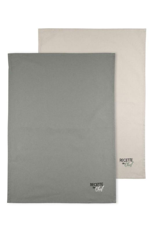 Ścierki kuchenne DUO Stof 50x70 khaki jasnobeżowa bawełniane 1 kpl.